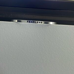 Silver 'Fearless' cuff Bracelet